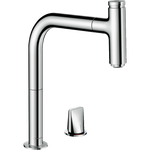 將圖片載入圖庫檢視器 Hansgrohe Metris Select M71 sbox超長伸縮按壓廚房龍頭｜雙孔
