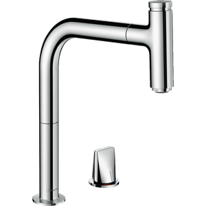 Hansgrohe Metris Select M71 sbox超長伸縮按壓廚房龍頭｜雙孔