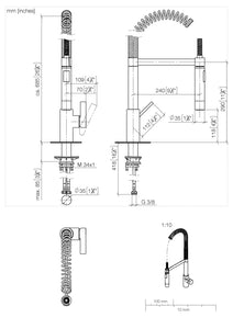 Dornbracht Tara Ultra Profi 專業雙出水龍頭｜68公分高