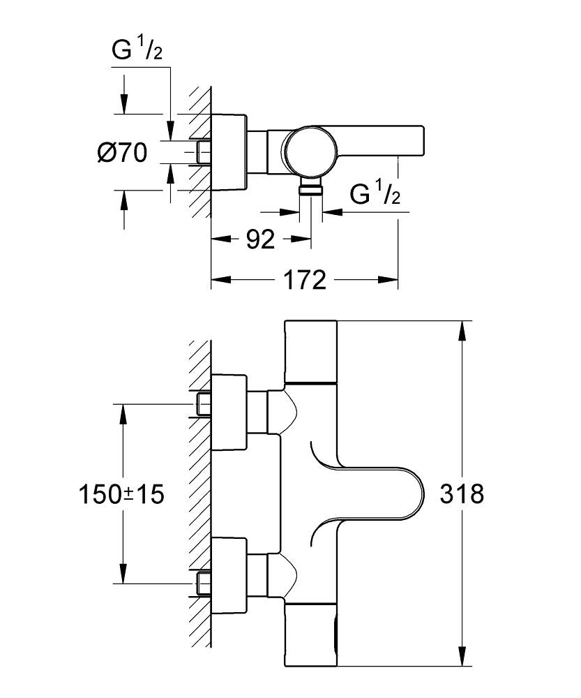 Grohe Grohtherm 3000 恆溫龍頭 | 雙出水