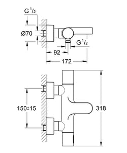 Grohe Grohtherm 3000 恆溫龍頭 | 雙出水