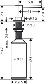 將圖片載入圖庫檢視器 Hansgrohe A41 埋入/嵌入式給皂器｜洗碗精、洗手乳、乳液
