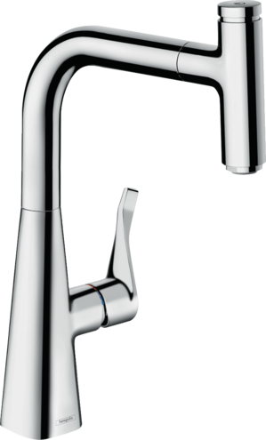 Hansgrohe Metris Select M71 240 按壓龍頭 sbox 超長伸縮廚房水龍頭亮鉻